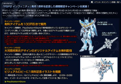 0227 Psp ファンタシースターポータブル2インフィニティ 発売1周年記念キャンペーン ファミコンプラザゲーム最新情報ページ