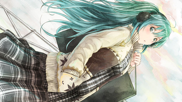 初音ミク 私服 普段着の日常っぽいイラスト壁紙 ボカロ画像