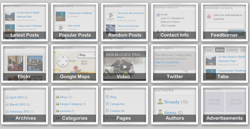 Advanced Widget Pack contains 15 highly useful WordPress widgets
