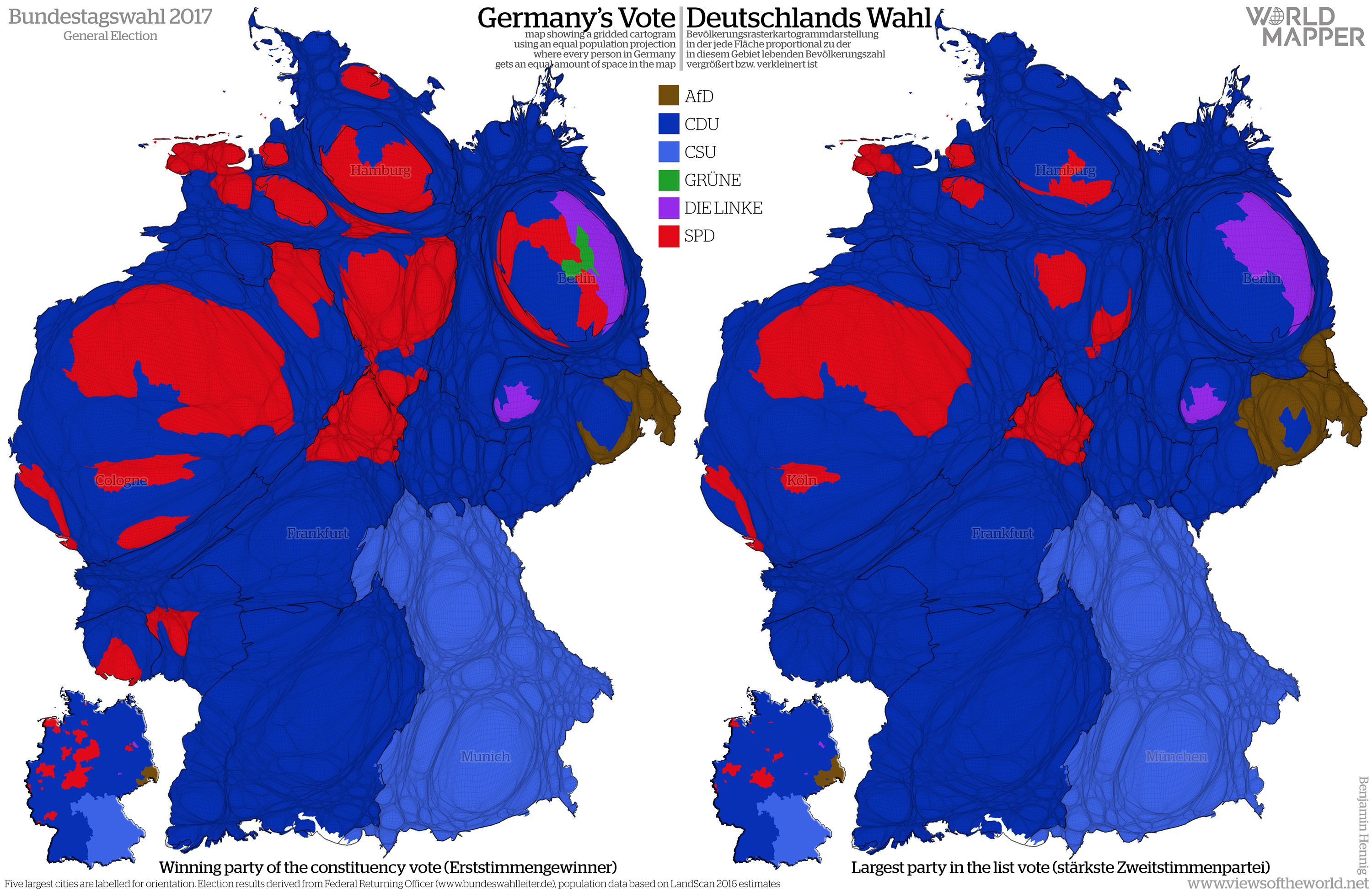 Bundestagswahl 2017 Electoral Cartograms Of Germany Views