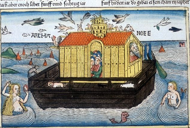 Legendary: A manuscript of Noah's Ark from the Nuremburg Bible 1493