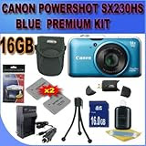 Canon PowerShot SX230HS SX230-HS 12 MP Digital Camera with HS SYSTEM and DIGIC 4 Image Processor Premium Bundle 16 GB Memory Card, Two NB5L Battery, Battery Charger, Card Reader, Carrying Case, Mini Tripod And More!!!!