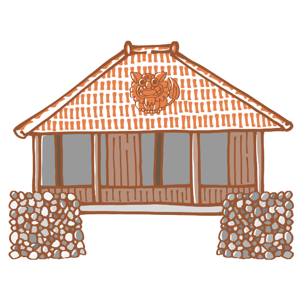 沖縄のおうちのイラスト かわいいフリー素材が無料のイラストレイン