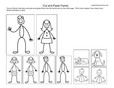  my family worksheets for kindergarten
