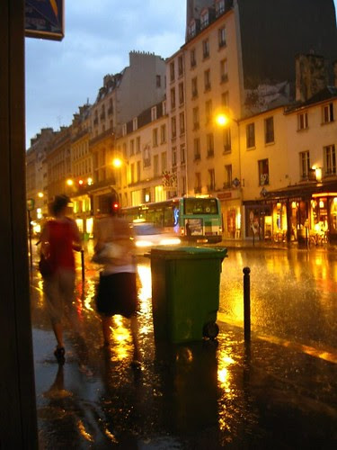 How the rain would fall on the houses and the boulevards