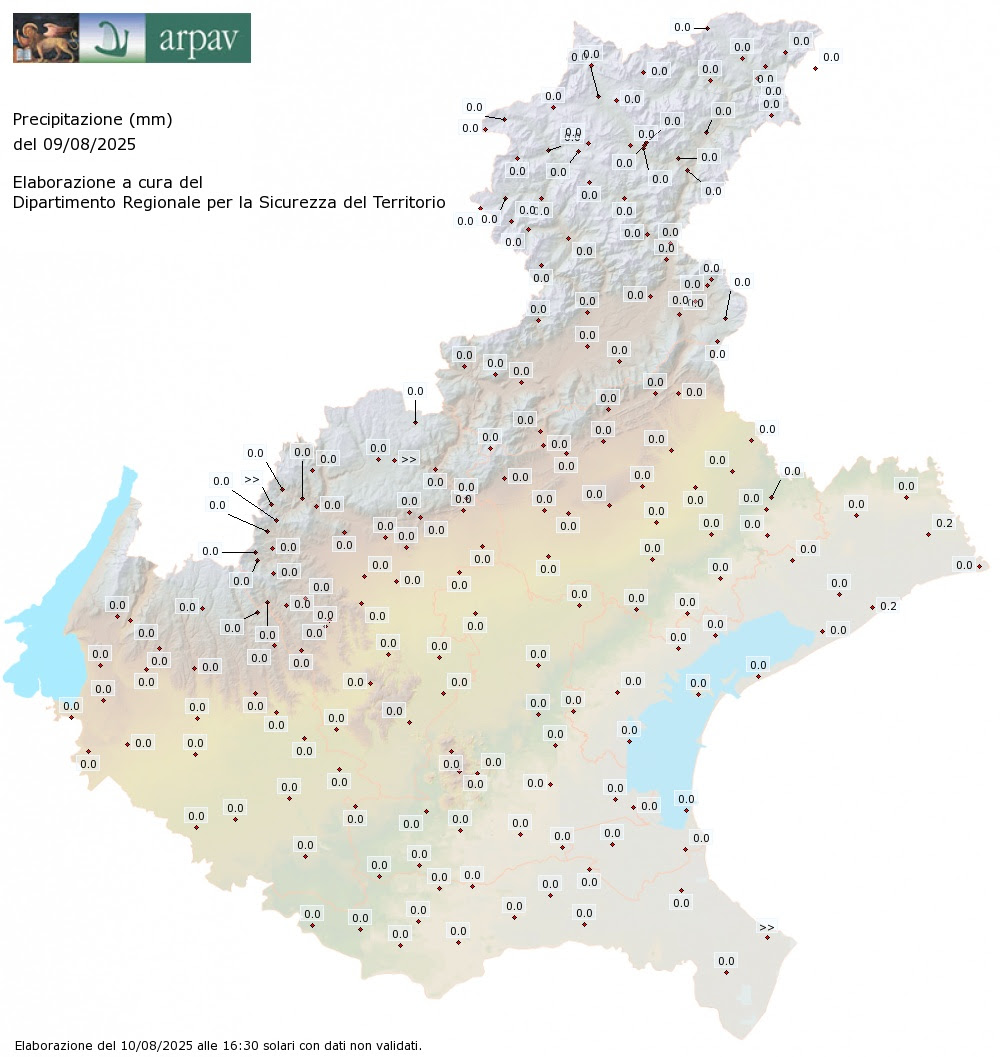 IERI: precipitazioni cumulate