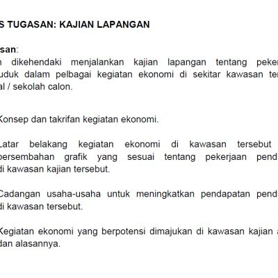 Contoh Objektif Kajian Tugasan Geografi Pt3 2016