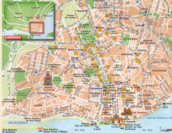 Cartina Turistica Lisbona