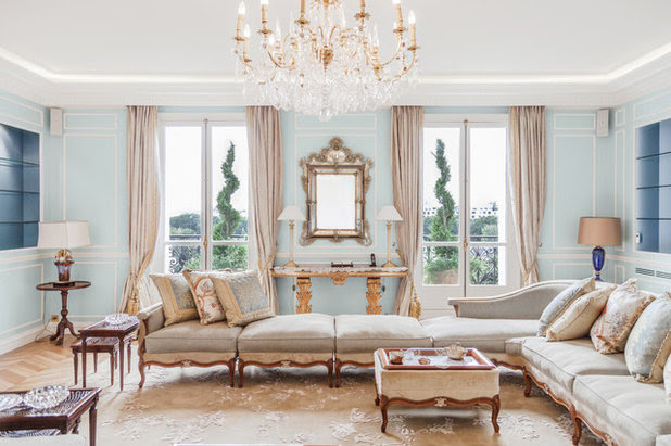 Transitional Living Room by Bush Architecture