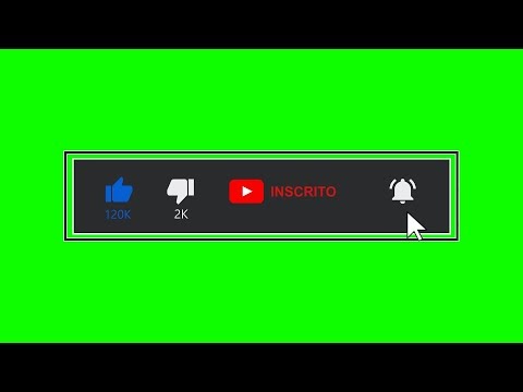 Green Screen Inscreva-se [Botão com opções de Like, Inscrito, Sininho] Chroma Key, Fundo Verde