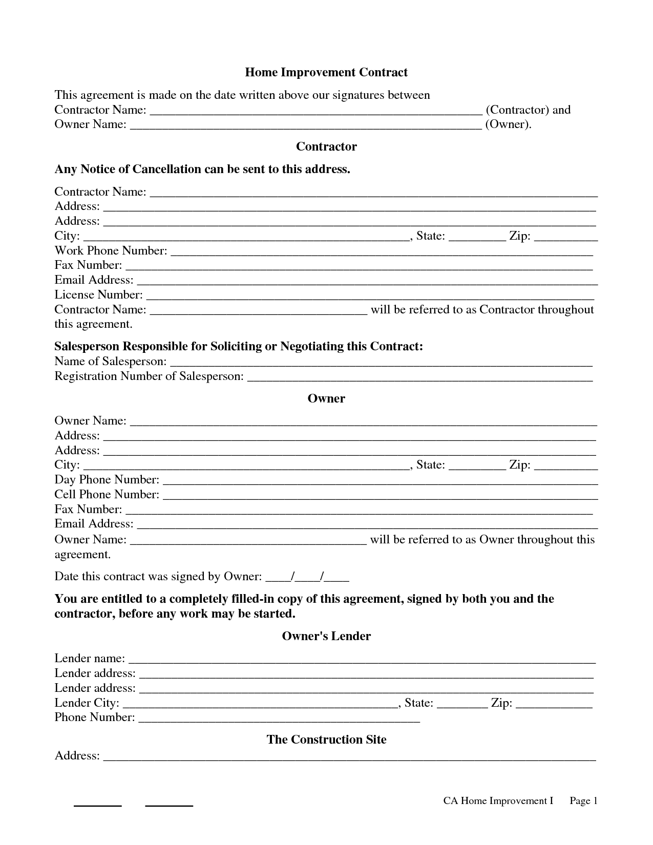 Subcontractor agreement template california
