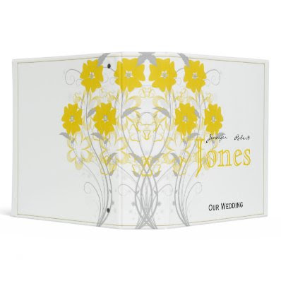 Budding Romance in Yellow Wedding Planner Vinyl Binders