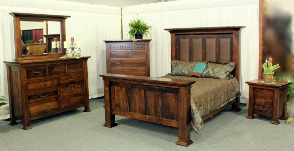 Solid Wood Bedroom Sets Amish Furniture King Queen Full | eBay