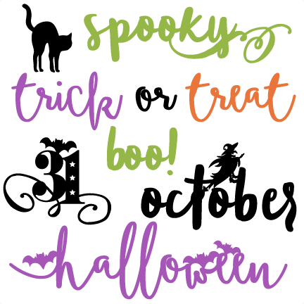 Download Halloween Words Set SVG scrapbook cut file cute clipart ...