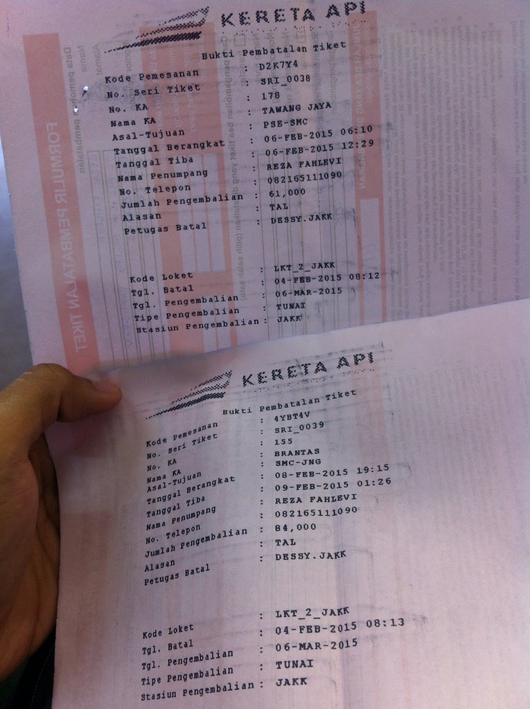Pengalaman Refund Tiket Kereta Api