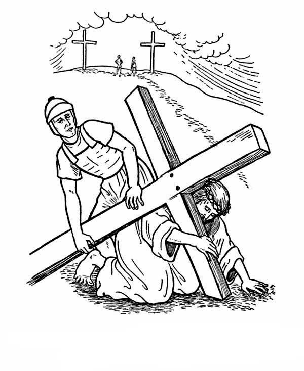 Jesus Crucified Coloring Pages at Free
