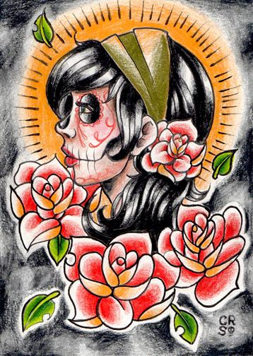 DOTD Tattoo Gypsy Drawing Drawing by Carissa Rose Stevens