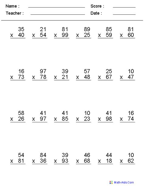  area model multiplication worksheets 3 nbt 2 and 4 nbt 5 by monica