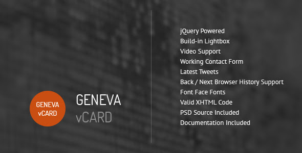 Geneva - Personal vCard Template 