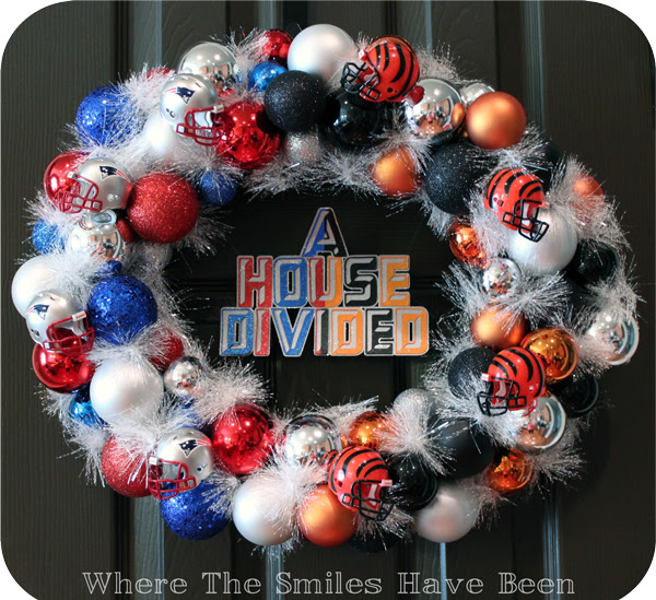 House Divided Ornament Wreath via Where The Smiles Have Been