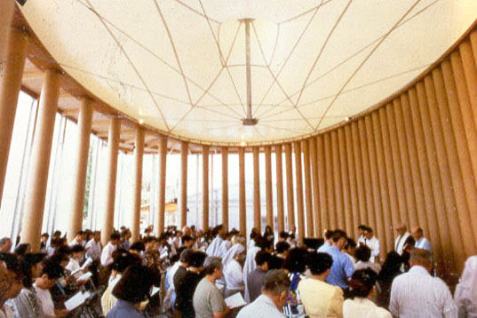 paper church, kobe, shigeru ban, disaster relief design, pritzker prize, priztker prize 2014, pritzker prize winner shigeru ban, paper tubes, paper tube architecture, humanitarian architecture