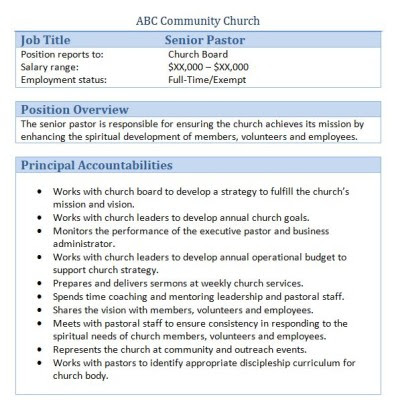 45+ Free Downloadable Sample Church Job Descriptions 45+ Free Downloadable Sample Church Job Descriptions