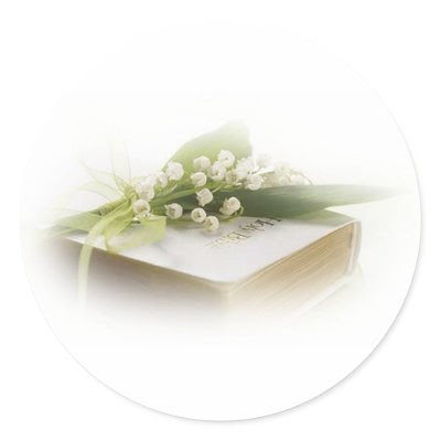 lily of the valley with bible round stickers