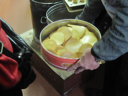 Flat fortune cookies at the factory where they were invented