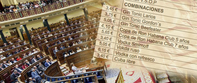 La Mesa del Congreso subvenciona el 'gin-tonic' a señorías e invitados: sólo costará 3,45 euros
