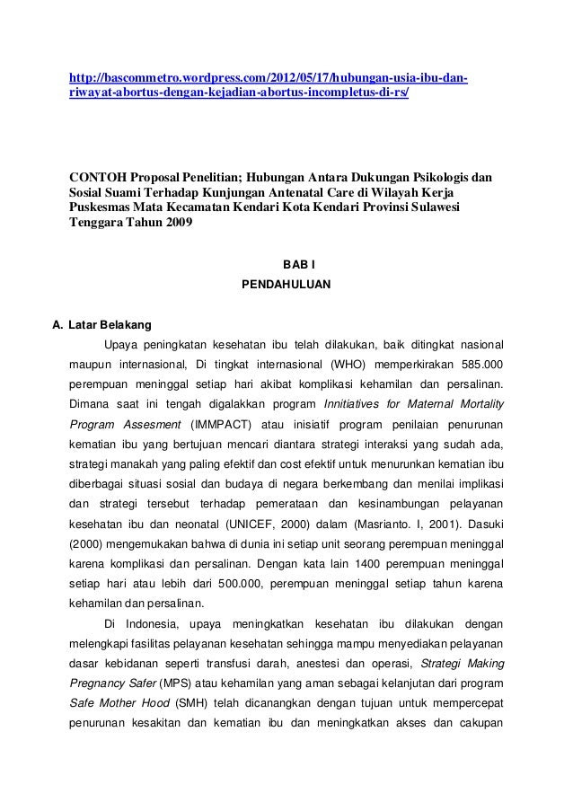 Contoh proposal penelitian hub