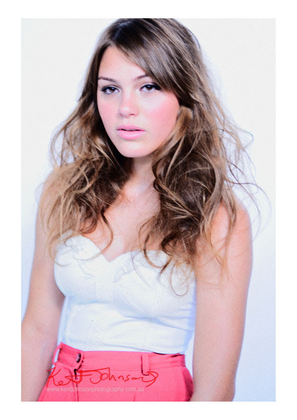 Mid shot white blouse and pink pants, Modelling Portfolio Shoot