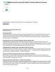 Download Engineering Economy Thuesen 9th Edition Solution Manual