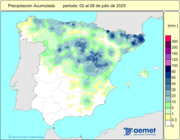 Precipitaciones última semana