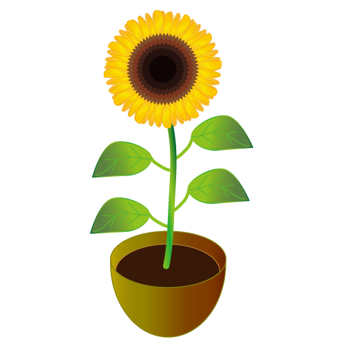 お花 向日葵のイラスト素材を配布 駆け出しwebデザイナーの素材作成ブログ