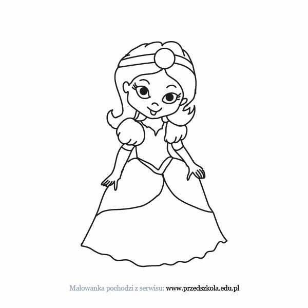 Księżniczka kolorowanka. Darmowe kolorowanki i malowanki