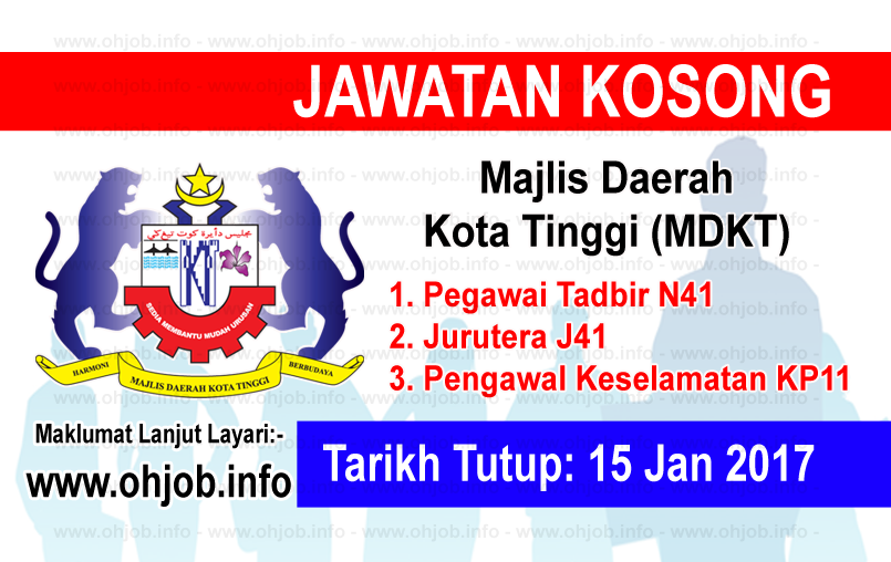 Jawatan Kerja Kosong Majlis Daerah Kota Tinggi (MDKT) logo www.ohjob.info januari 2017