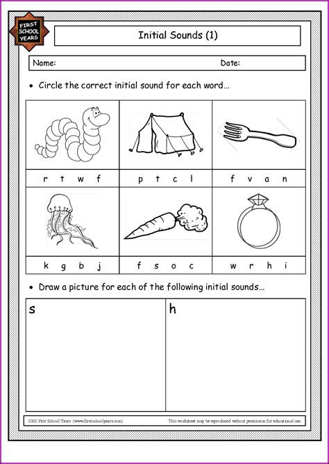  free printable preschool phonics worksheets