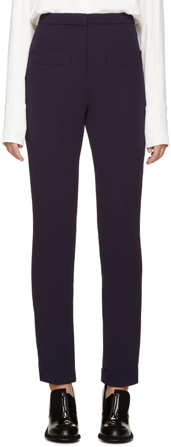 Carven Indigo Double Crepe Trousers