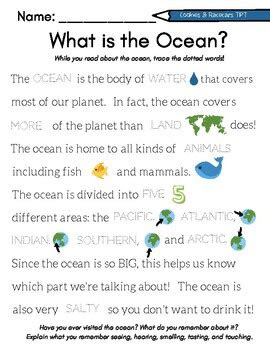  free ocean worksheets for prek and kindergarten 8 pages tpt
