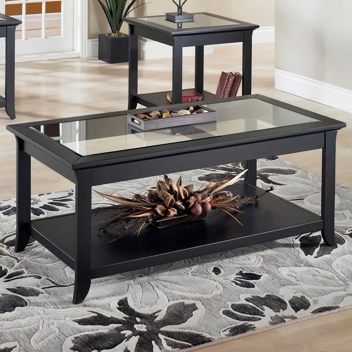 Dark Wood Coffee Table Set Furnitures | Roy Home Design