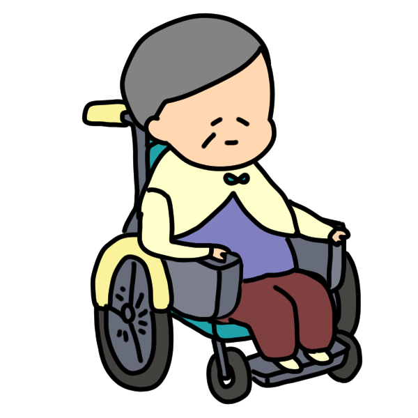 車いすに乗るおばあちゃんのイラスト かわいいフリー素材が無料のイラストレイン