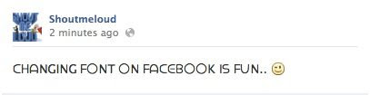 Change Facebook status font 