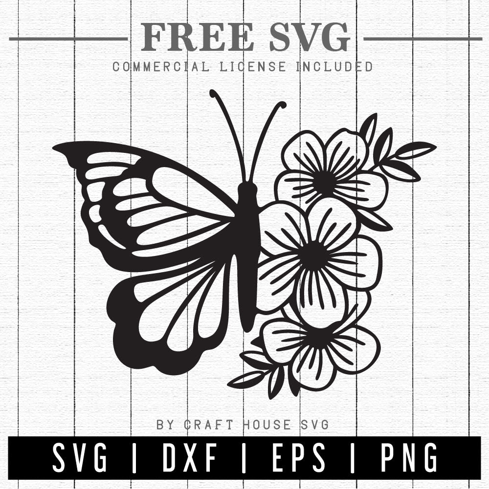 Download Free Floral Butterfly Svg Craft House Svg