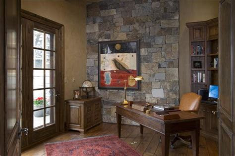 One of the mysteries of life. 14 Charming Home Office Designs With A Stone Wall