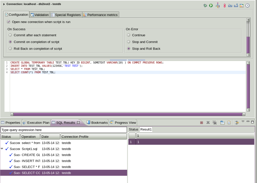 sql DB2 will not INSERT into Created Temp Table that I
