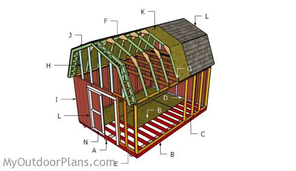 12x16 Barn Shed Plans | MyOutdoorPlans | Free Woodworking ...