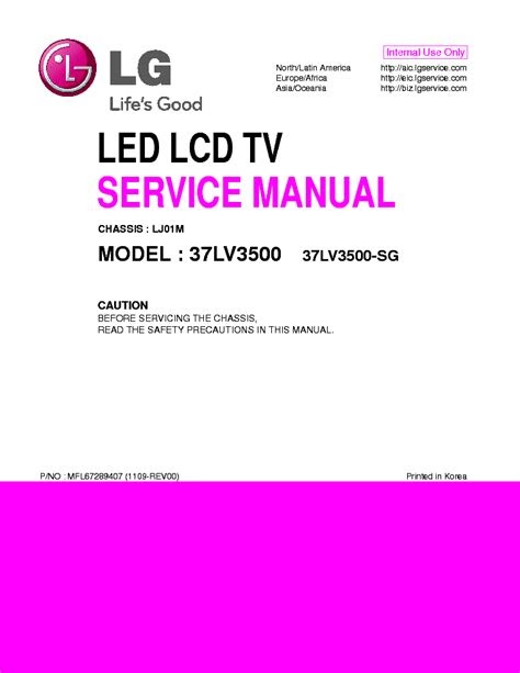 eBook Lg 37lv3500 Sg Service Manual Repair Guide