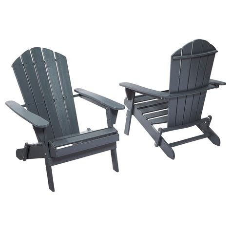 hampton bay graphite folding outdoor adirondack chair pack