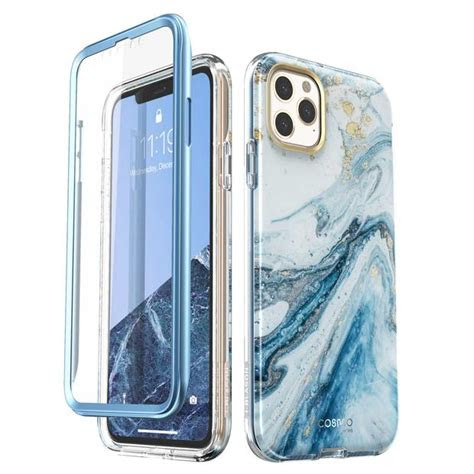 Letsfit wireless earbuds 100hrs playtime with wireless charging case bluetooth . iPhone 11 Pro Max Cosmo Case-Marble Blue | i-Blason