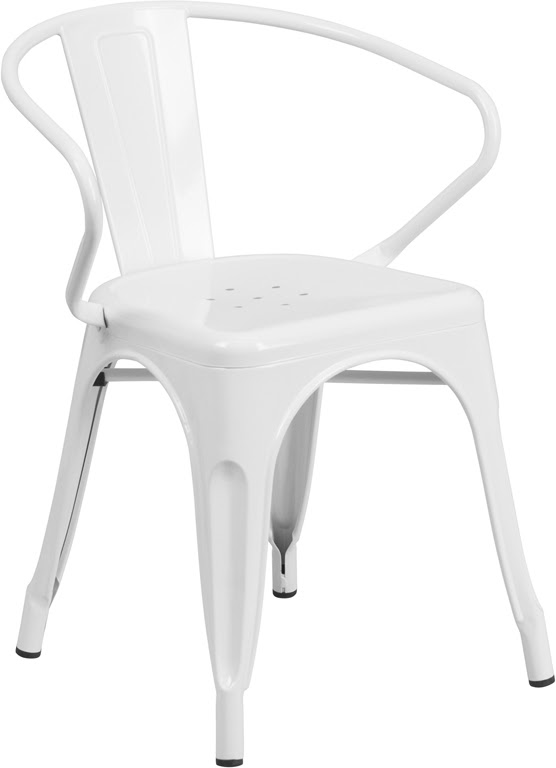 Buy Flash Furniture White Metal Indoor-Outdoor Chair with Arms Before
Special Offer Ends